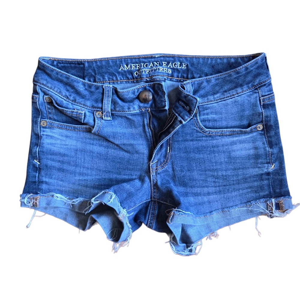 American Eagle Outfitters Women's Distressed Blue Jean Shorts